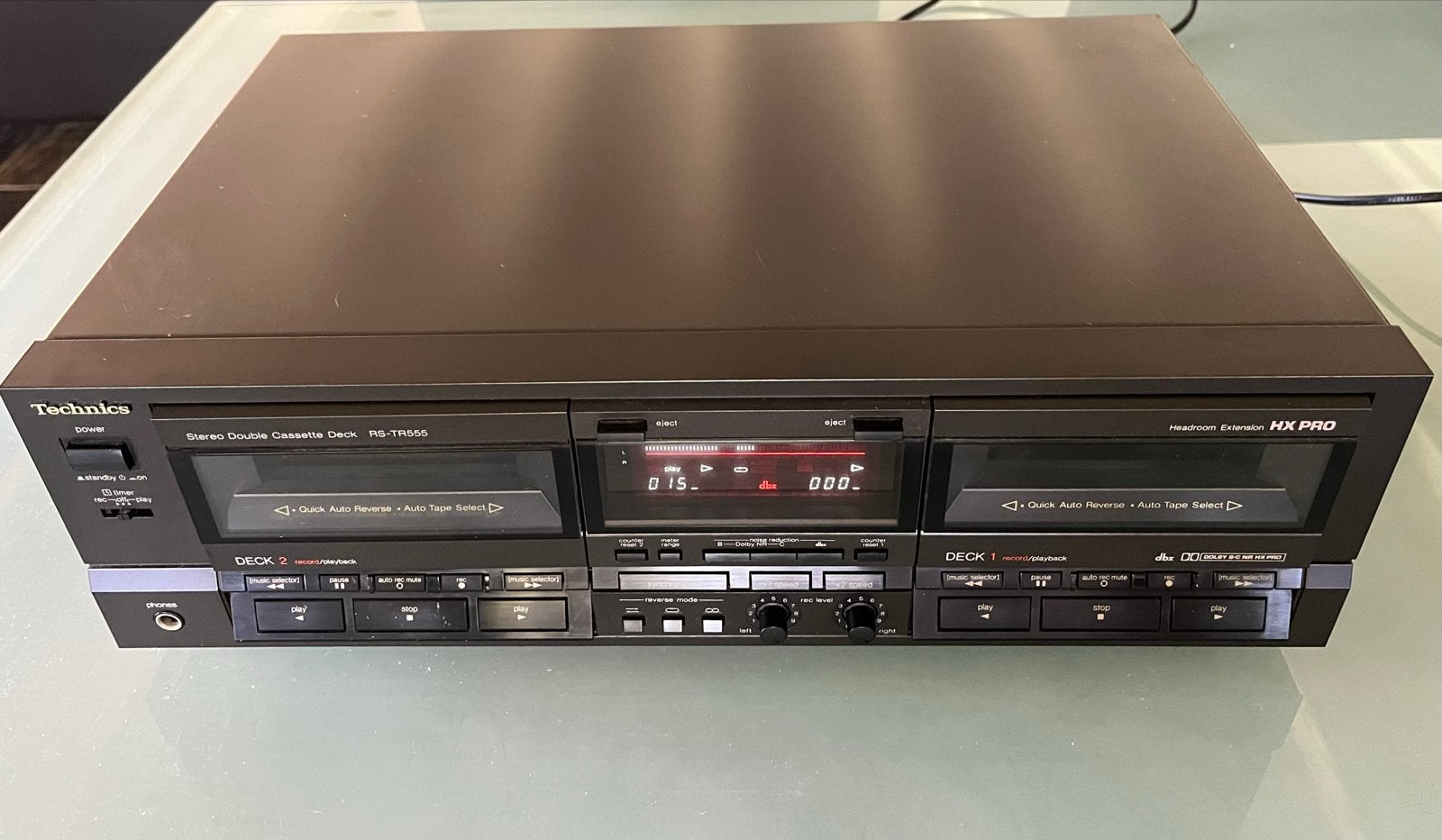 Technics RS-TR555 Stereo Dubbel Cassettedeck - Topstaat, Audio, Tv en Foto, Cassettedecks, Ophalen of Verzenden, Dubbel, Overige merken