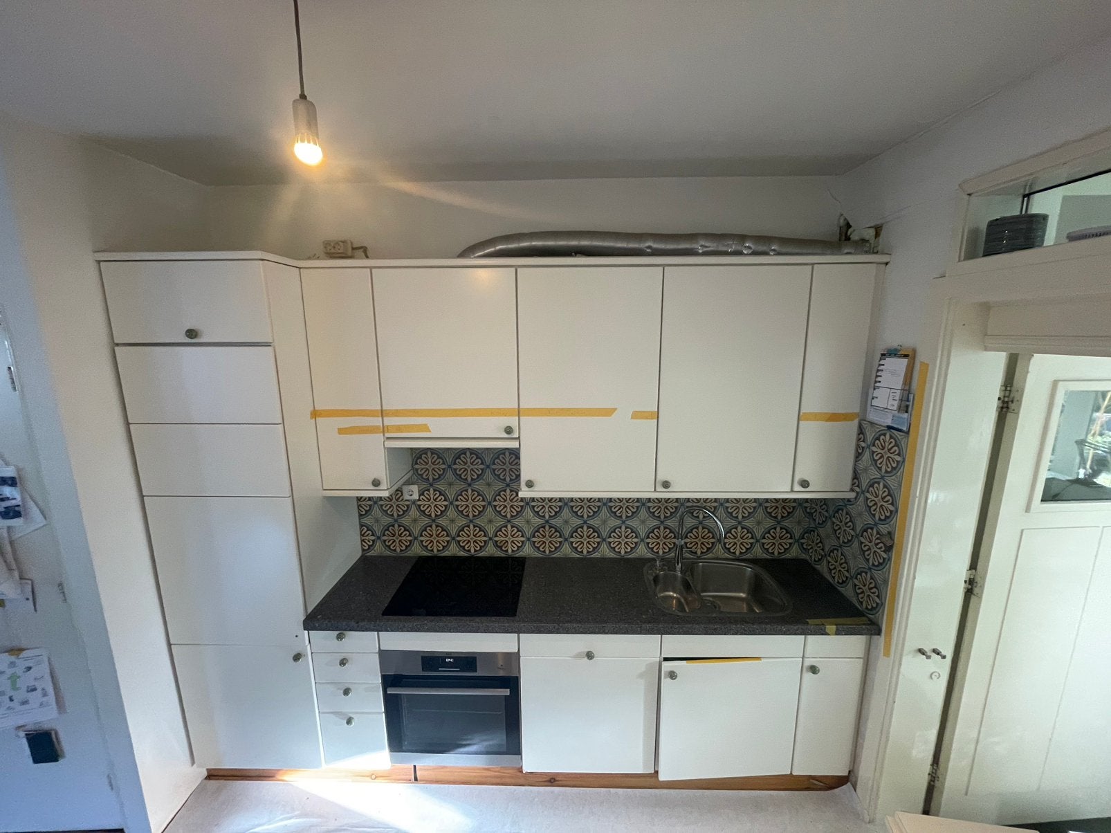 Gratis -> Nette jaren 60/70 keuken in gebruikte staat, Ophalen, Gebruikt, Hoekkeuken