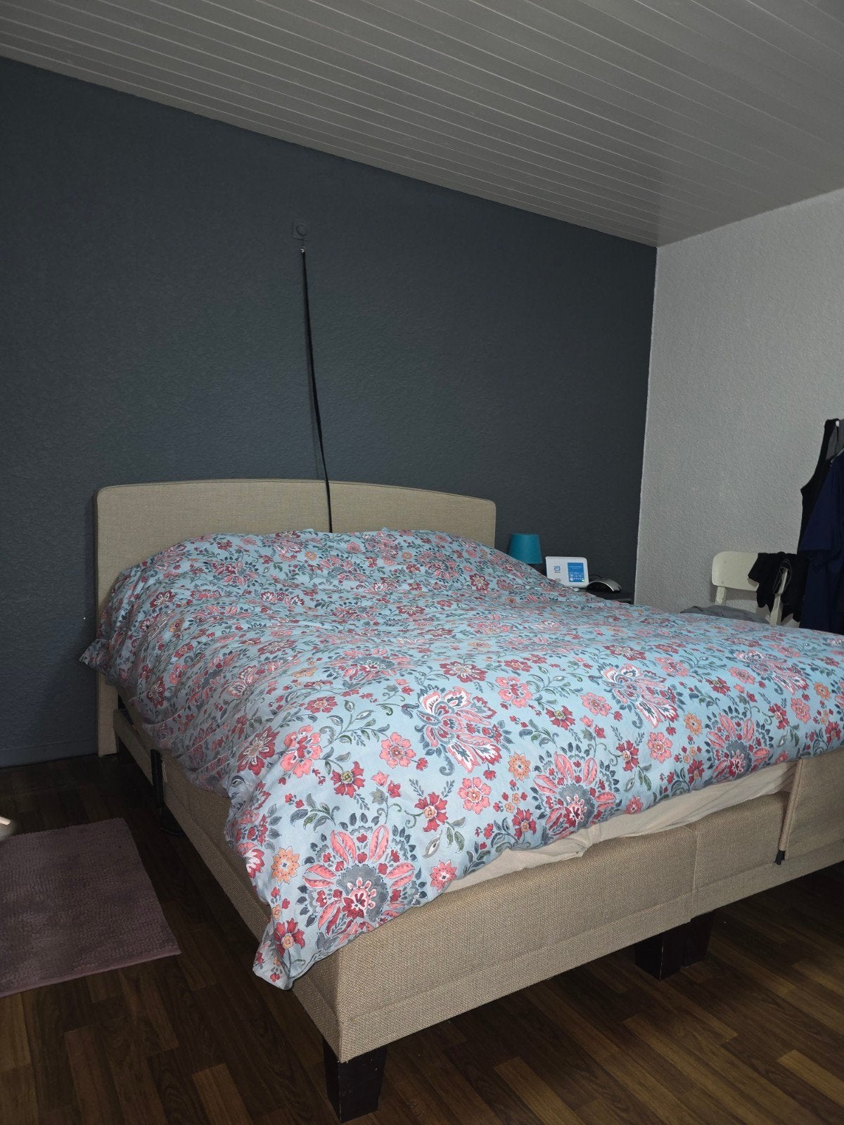 Elektrisch verstelbare boxspring 180x200, Ophalen, Beige, Tweepersoons, 180 cm
