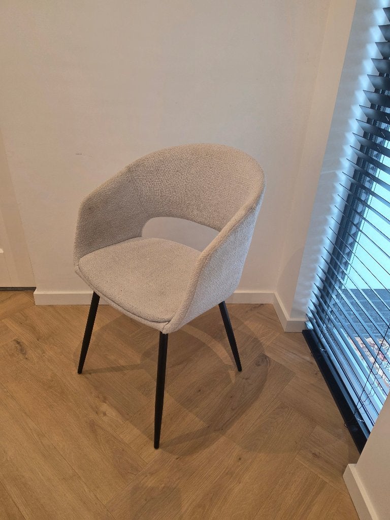 6 st. Eetkamerstoel - Beige/Crème, Huis en Inrichting, Ophalen, Overige kleuren, Modern, Scandinavisch, Kunststof