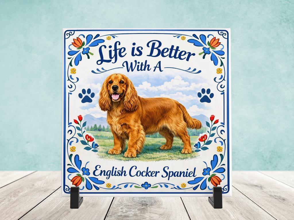 Life is Better With a English Cocker Spaniel - Tegel, Verzenden, Nieuw