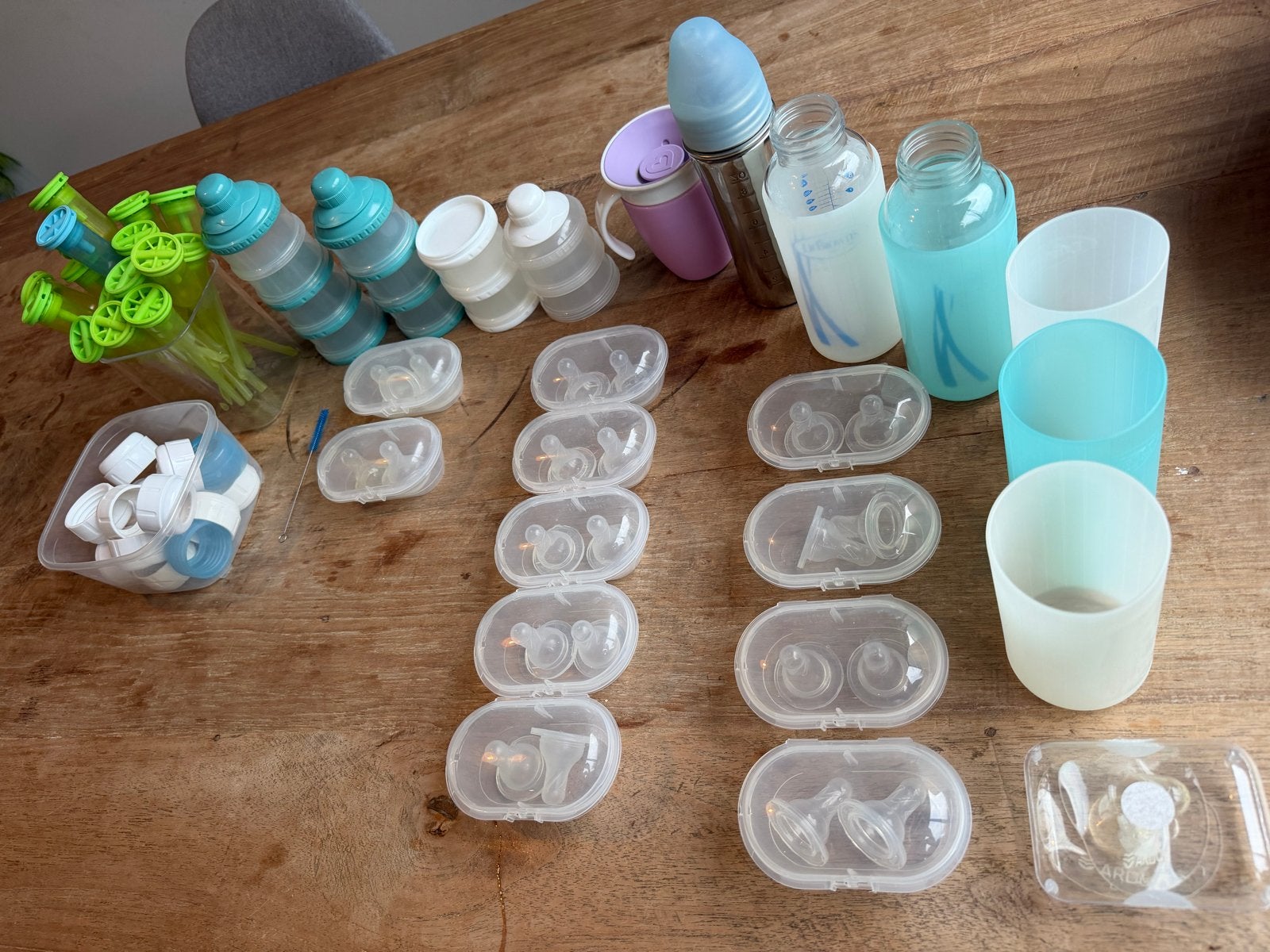 Glazen dr. Brown babyflessen, spenen, thermoskan, beker ect, Ophalen, Overige merken, Gebruikt, Babyfles