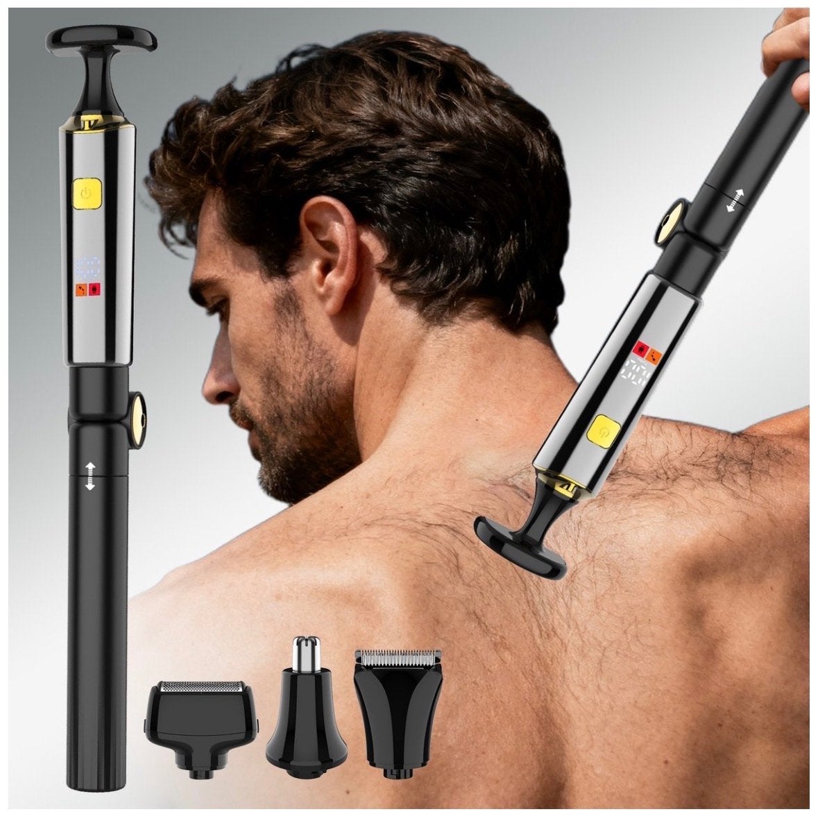HATTEKER 4-in-1 Lichaamstrimmer Set - LED Display, Ophalen of Verzenden, Nieuw, Scheren en Epileren