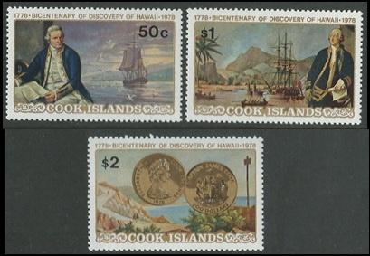 COOK Isl. 1978 Bicent. Discovery Hawaii, Michel: 547-49, Pfr, Verzenden, Postfris
