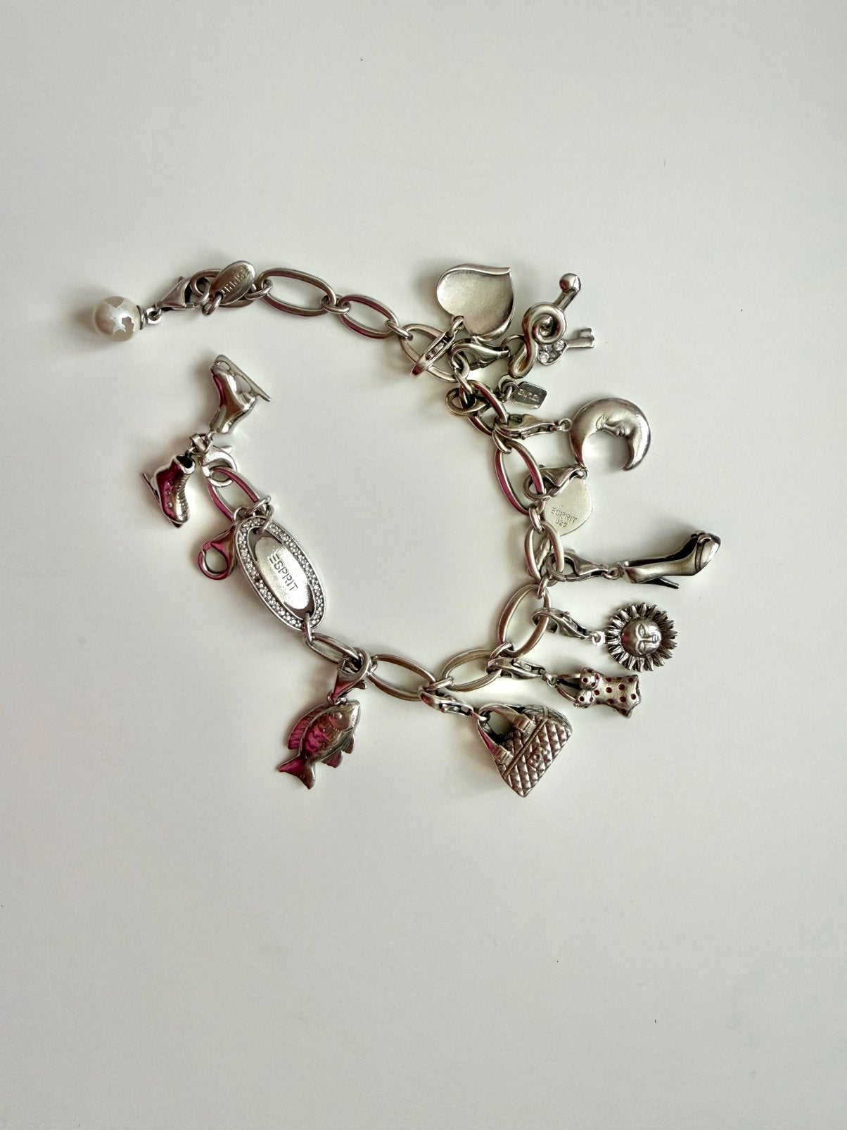 Zilveren armband met zilveren bedels Esprit, Verzenden, Gebruikt, Zilver, Overige merken