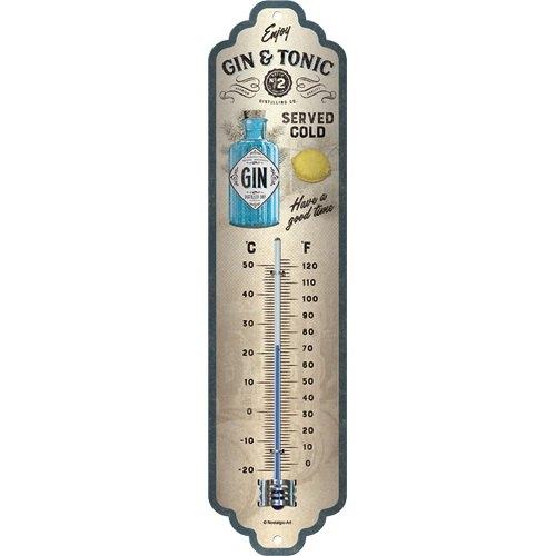 Gin en Tonic served here reclame thermometer van metaal deco, Reclamebord, Info@deconoord.nl, Deco Noord, Nieuw