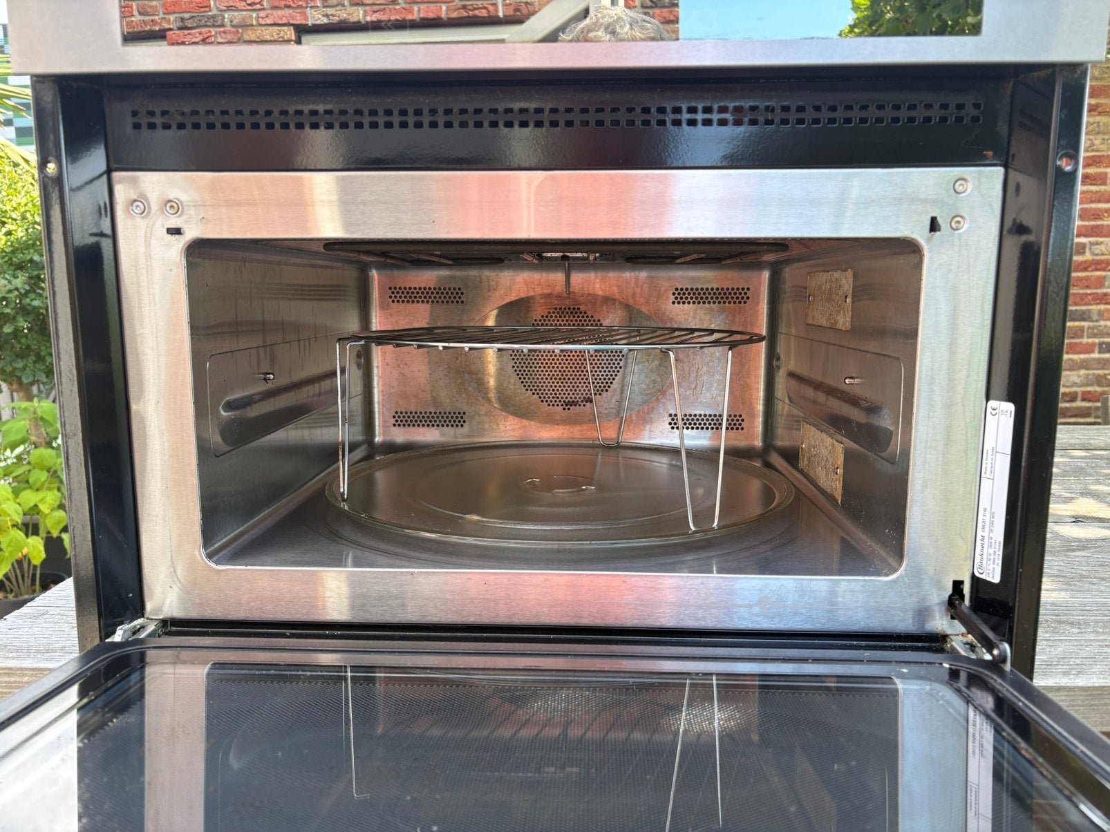Bauknecht combimagnetron EMCHT 9145 / IXL RVS, Witgoed en Apparatuur, Ovens, Ophalen, Zo goed als nieuw