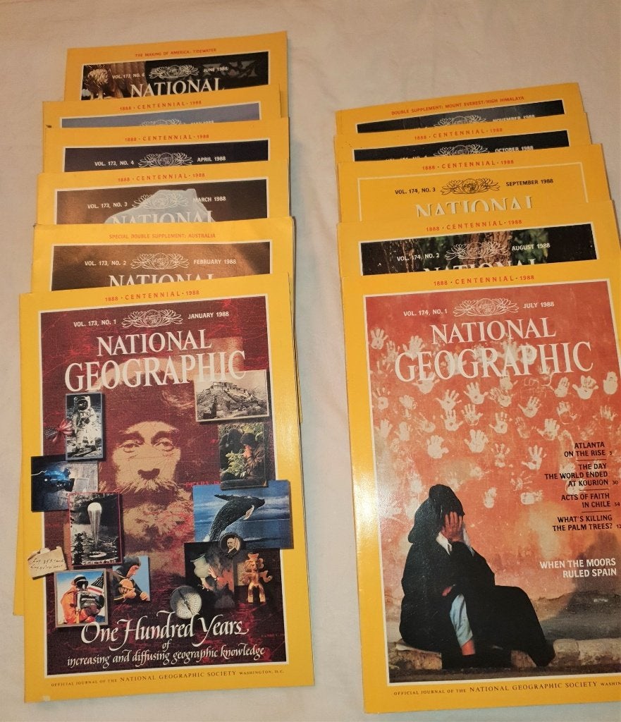 National Geographic Jaarserie 1988 (11 st - excl. december), Verzamelen, Ophalen of Verzenden, 1980 tot heden, Buitenland, Tijdschrift