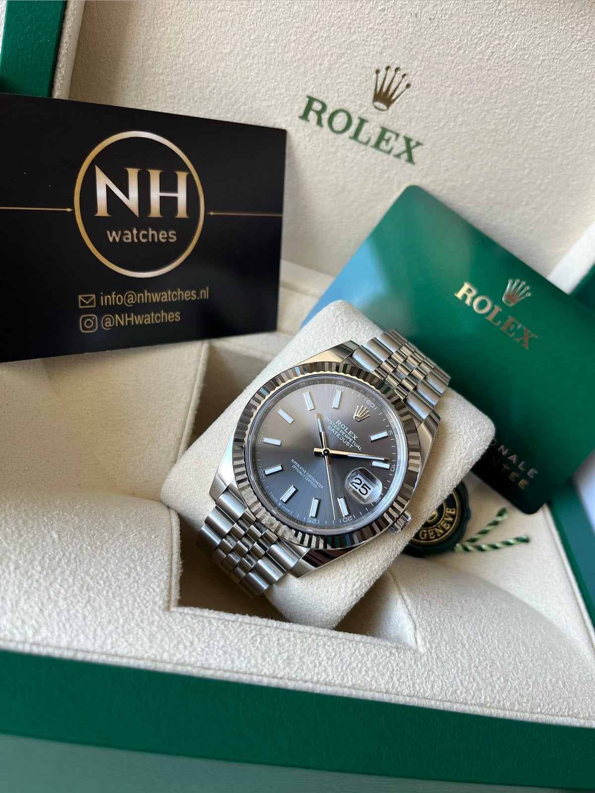 Rolex Datejust 126334 Rhodium 11/2023, Ophalen, Staal, Rolex, Polshorloge