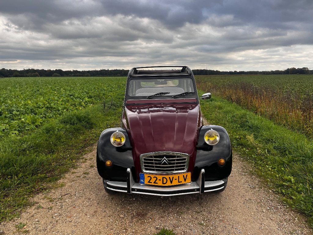 Citroën 2CV6 1986 Rood-Zwart, Auto's, Voorwielaandrijving, 602 cc, 2CV, Cabriolet