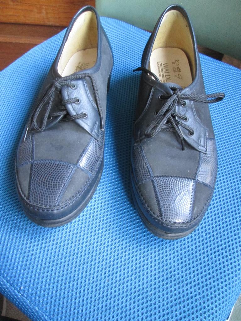 zwart/donker grijs Waldlaufer veter schoen maat 38 Weite G, Ophalen of Verzenden, Zo goed als nieuw, Zwart, Sneakers of Gympen