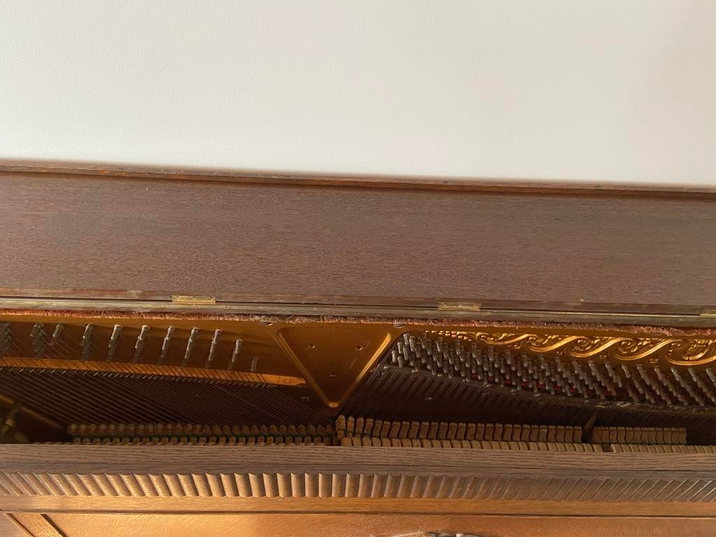 Meubelstuk: Antieke Tetsch & May Piano - Klassiek Bruin Hout, Muziek en Instrumenten, Piano's, Ophalen, Gebruikt, Bruin, Piano