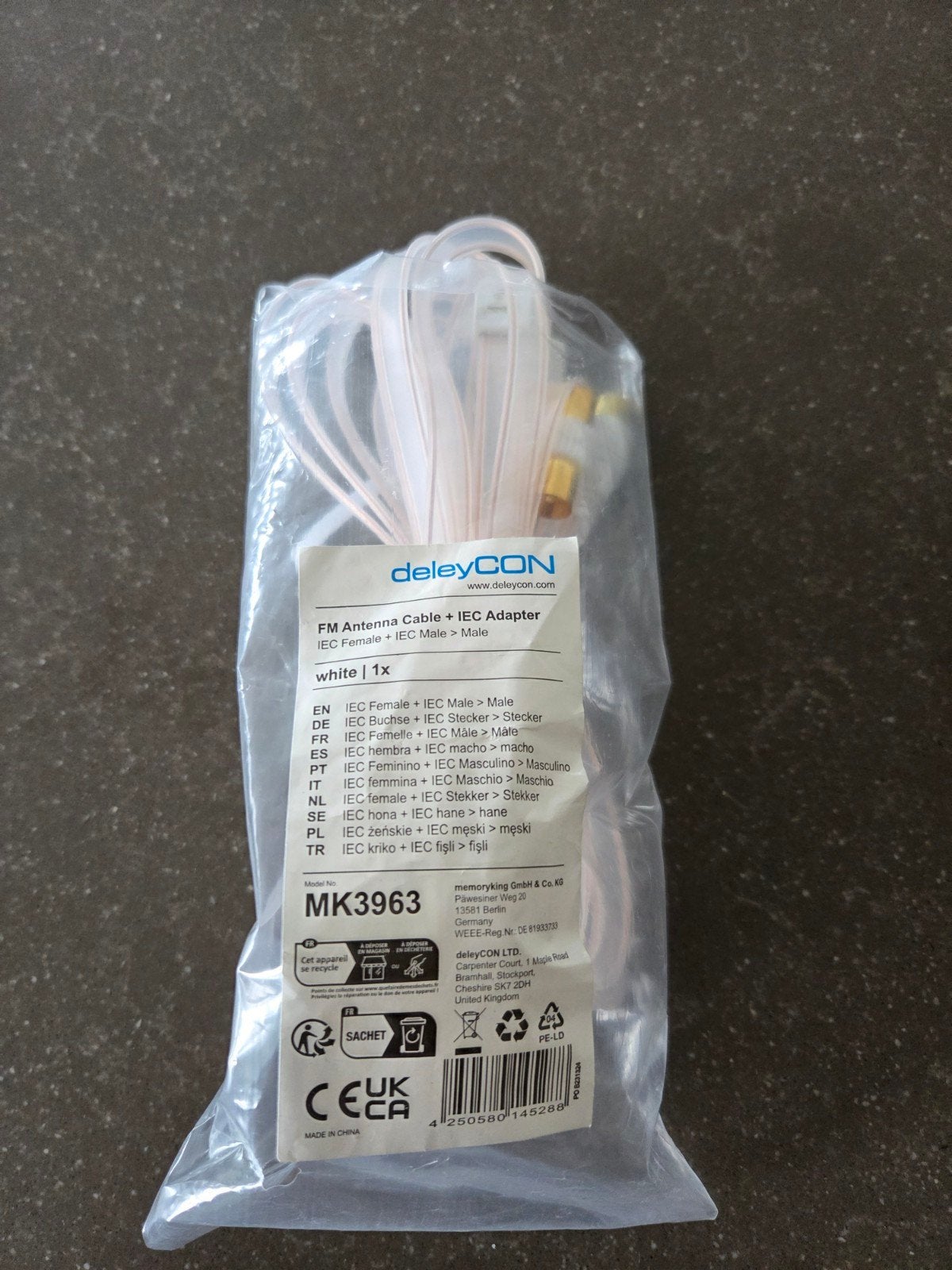 deleyCON FM-radioantenne (dipooldraadantenne) MK3963, Ophalen of Verzenden, Nieuw, Antenne