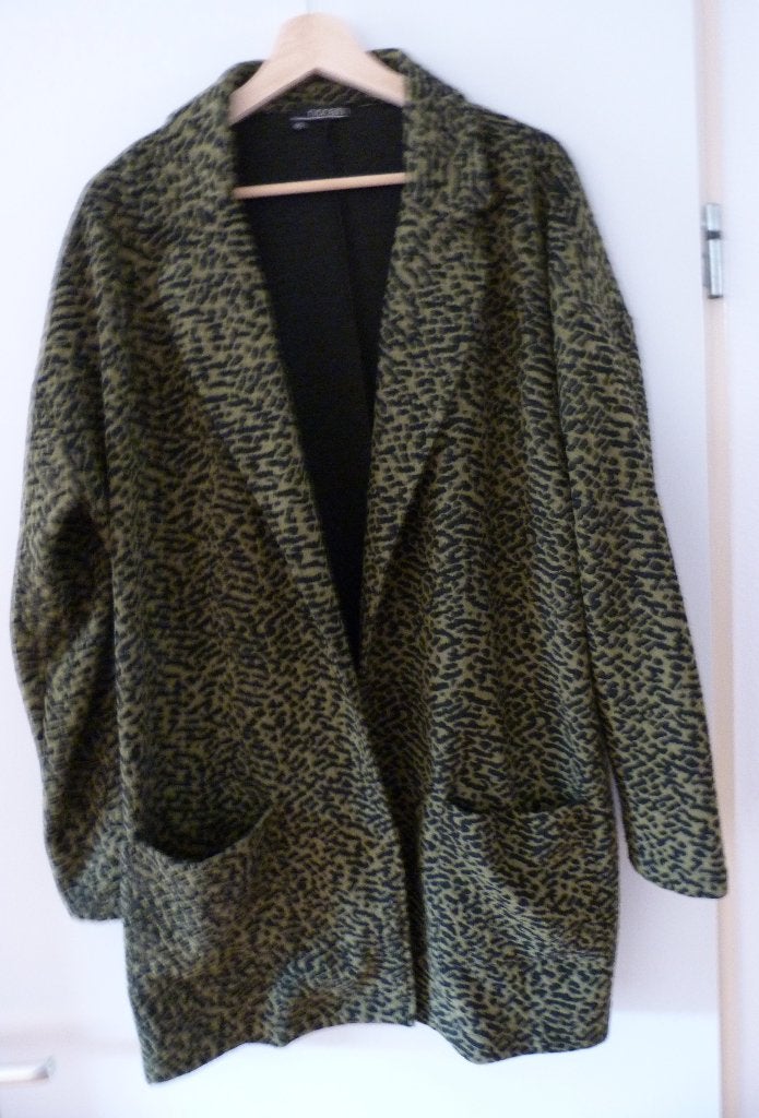 Vest, Norah, donkergroen, zwarte (panter)vlekjes, maat 46, Maat 46/48 (XL) of groter, Ophalen of Verzenden, Zo goed als nieuw