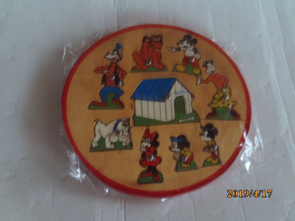 houten walt disney knoppenpuzzel, Ophalen of Verzenden, Gebruikt