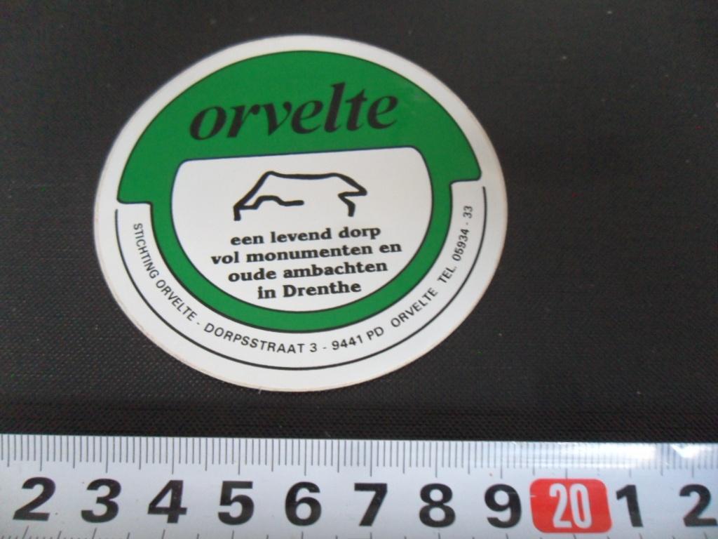 sticker ORVELTE een levend dorp vol monumenten  Drenthe, Ophalen, Zo goed als nieuw