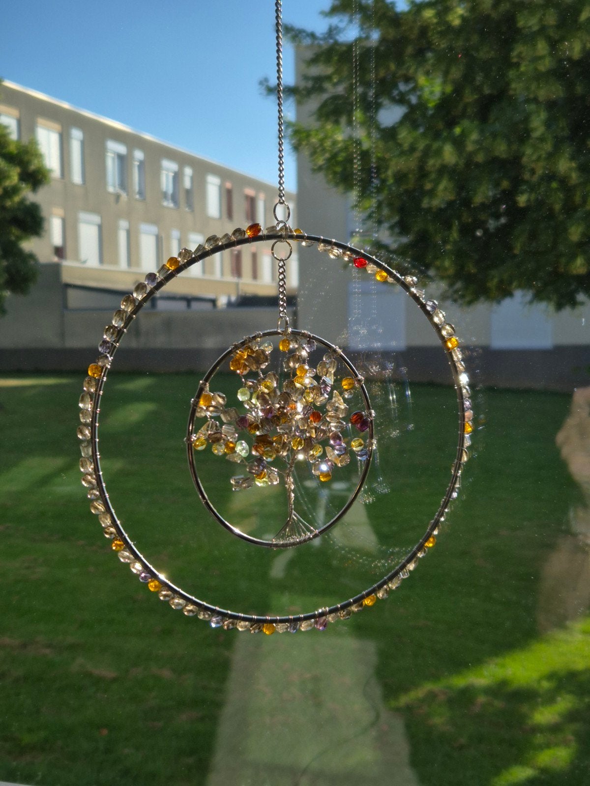 Mooie levensboom suncatcher doorsnee 18 cm lengte 35 cm, Ophalen of Verzenden