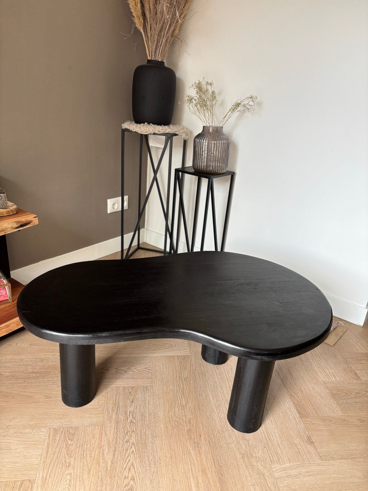 Zgan Salontafel zwart mangohout, Huis en Inrichting, Tafels | Salontafels, Ophalen, 100 tot 150 cm, 50 tot 100 cm, Zo goed als nieuw