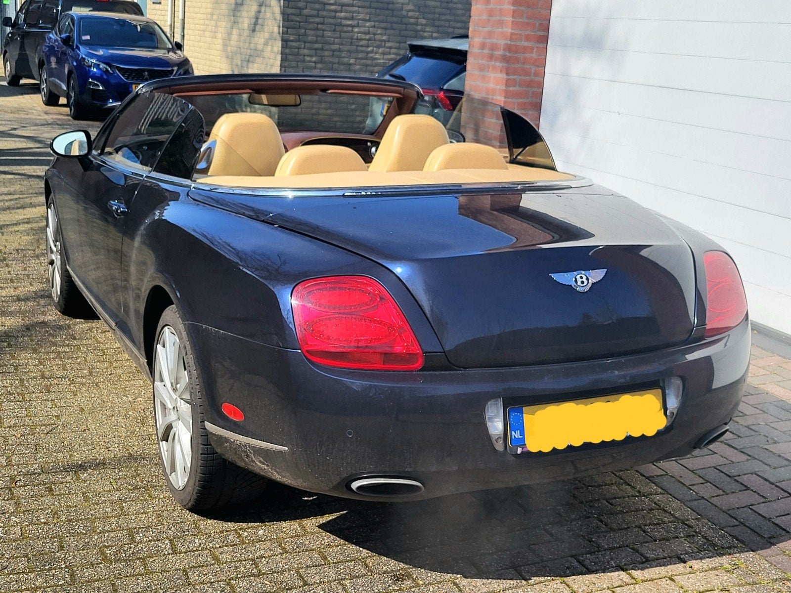 Bentley Continental cabrio 2007 6.0W12 97000km blauw, Auto's, Bentley, Automaat, Beige, Vierwielaandrijving, Particulier