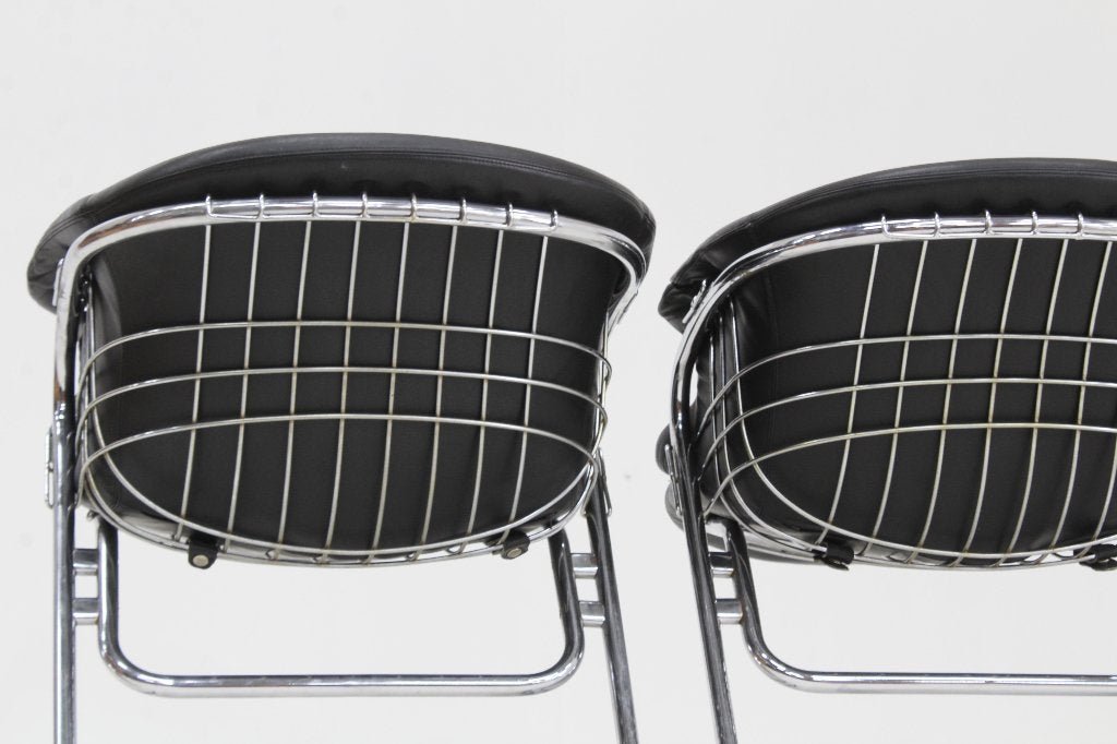 Set van 4 Gastone Rinaldi Flynn design eetkamer stoelen, Zwart, Design, Ophalen of Verzenden, Zo goed als nieuw