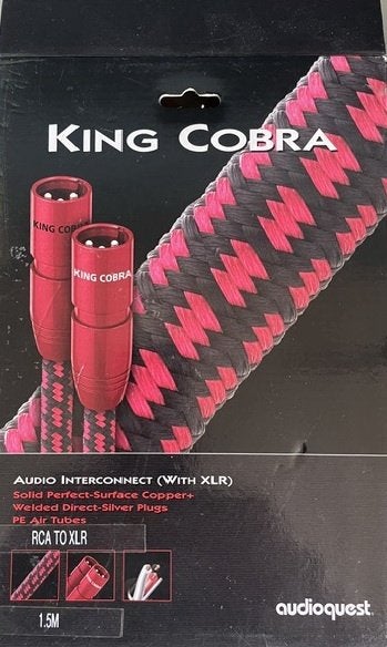 Audioquest King Cobra RCA naar XLR 1,5 meter, Ophalen of Verzenden, Zo goed als nieuw, Minder dan 2 meter, Interlink-kabel