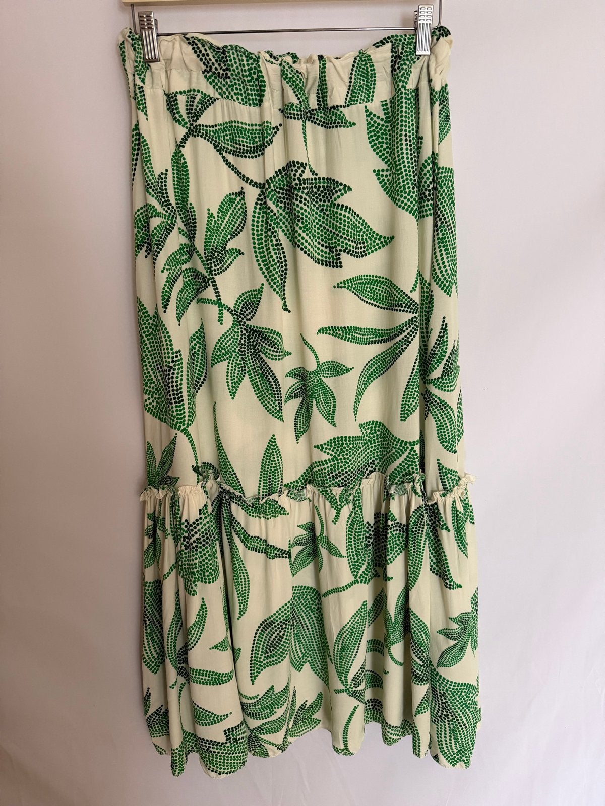 SoulTouch zwierige Maxi Rok met Bladprint creme groen mt. XL, Kleding | Dames, Verzenden, Maat 46/48 (XL) of groter, Onbekend