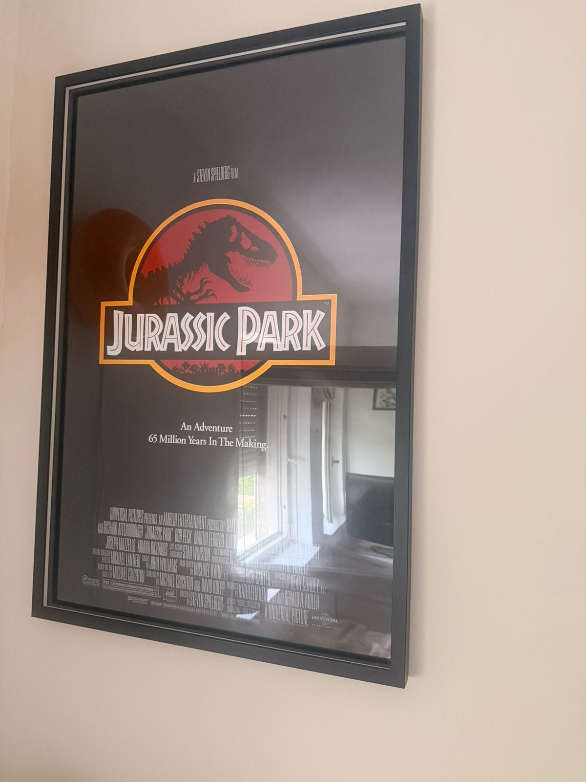 Ingelijste jurassic park poster, Verzamelen, Ophalen, Zo goed als nieuw, A1 t/m A3, Film en Tv