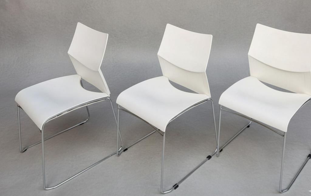 40 x design stoelen wit buisframe vergaderstoelen horeca, Kunststof, Wit, Ophalen of Verzenden, Zo goed als nieuw