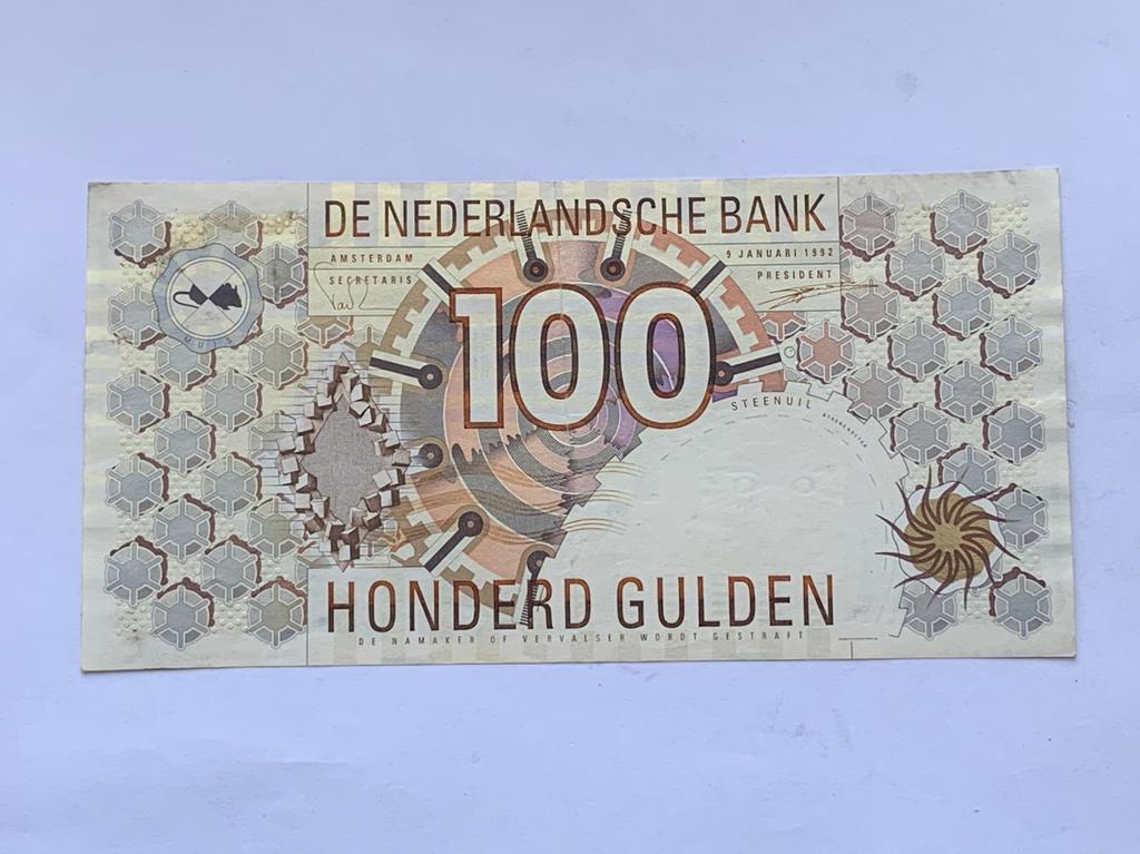 Prachtig oud briefje van 100 gulden, Postzegels en Munten, Bankbiljetten | Nederland, Ophalen of Verzenden, 100 gulden