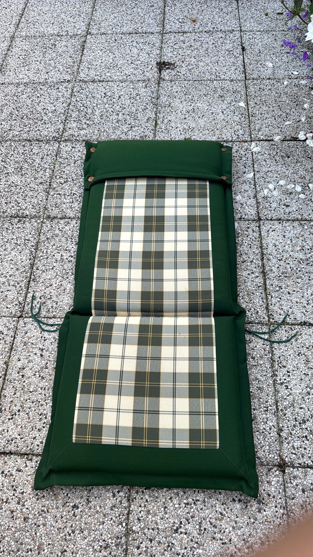 Luxe tuinkussens Groen/Geruit, 5 stuks., Ophalen of Verzenden, Gebruikt