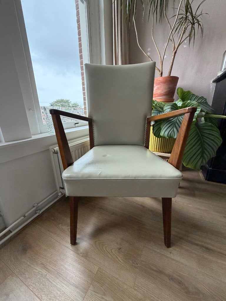 Vintage Tijsseling design stoel/fauteuil jaren 50/60, Ophalen, Gebruikt, Minder dan 75 cm, Vintage