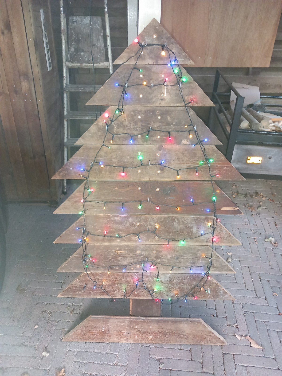 houten kerstboom deco, Diversen, Ophalen, Gebruikt