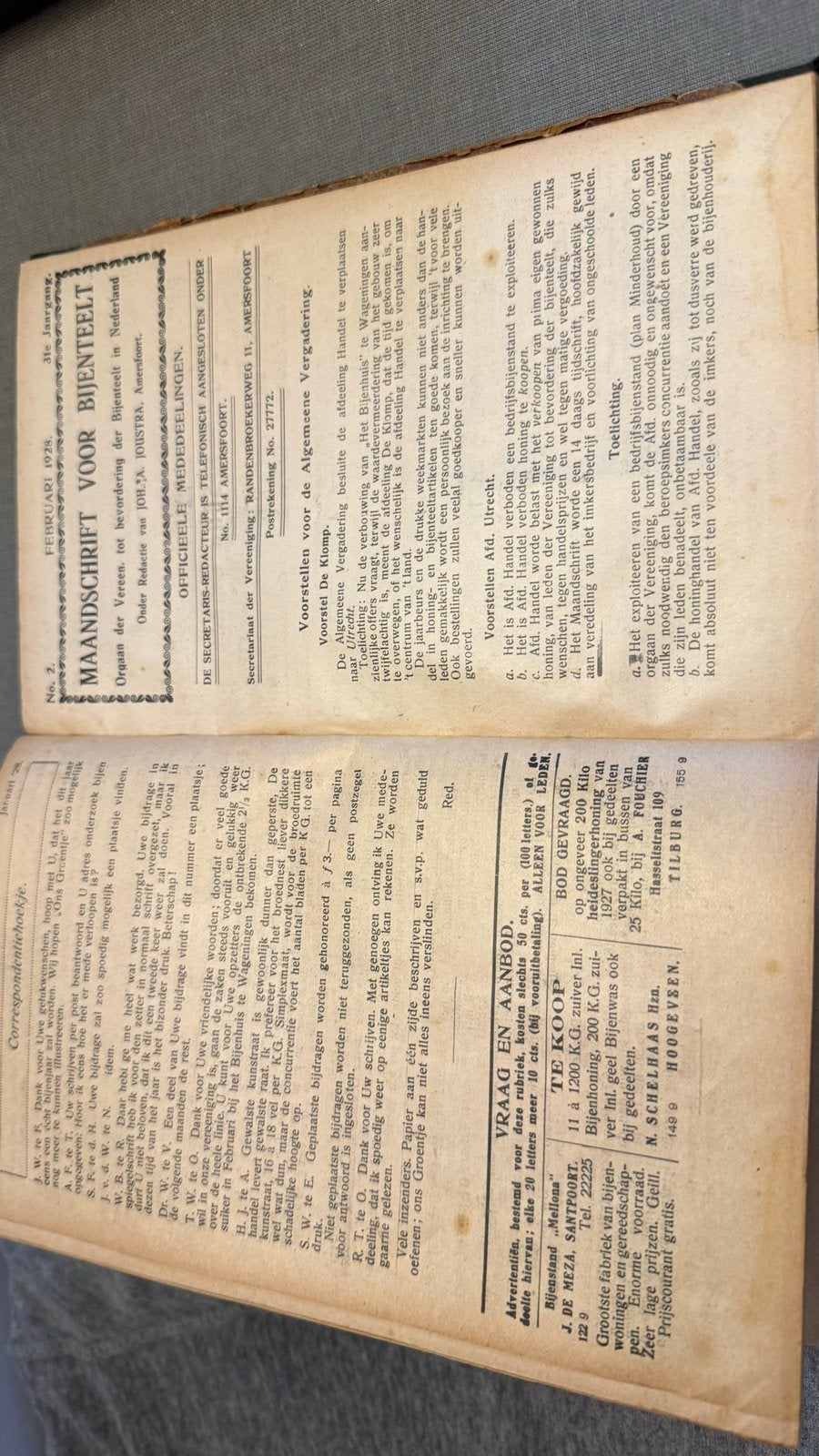 Oud Maandschrift voor Bijenteelt - Gebonden Jaargangen, Boeken, Tijdschriften en Kranten, Ophalen, Gelezen, Overige typen