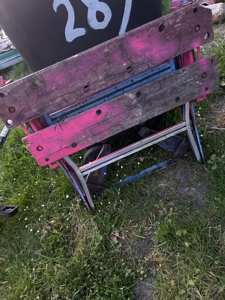 Opknappertje: Werkbank / Zaagbok, Ophalen, Zo goed als nieuw, 70 tot 120 cm