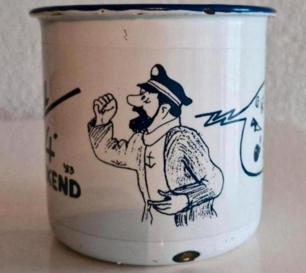 Beker met opdruk Kapitein Haddock ( Kuifje ), Ophalen of Verzenden, Zo goed als nieuw, Overige stijlen, Kop(pen) en/of Schotel(s)