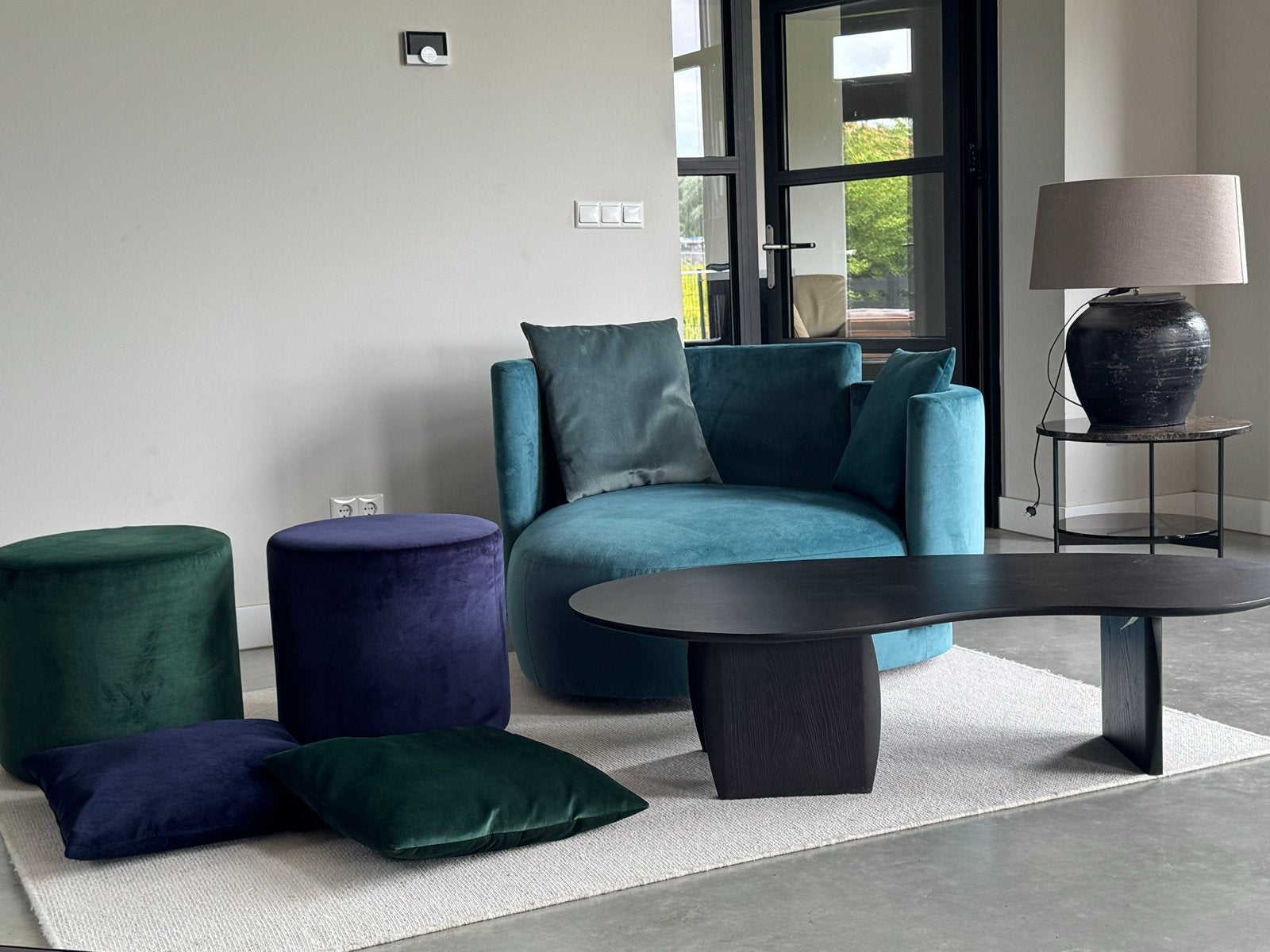 Passe Partout fauteuil, 2x poef en kussens, Huis en Inrichting, Fauteuils, 125 tot 150 cm, Verzenden, Zo goed als nieuw, X