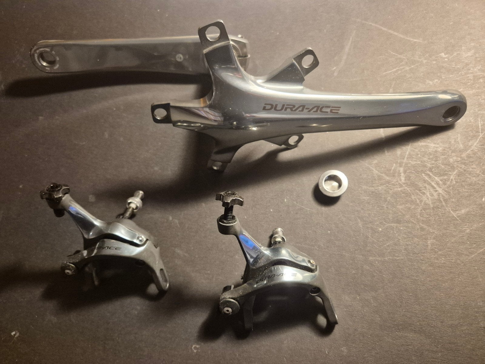 Shimano Dura ace crankstel en remset ongebruikt racefietst, Crankstel of Pedalen, Ophalen of Verzenden, Zo goed als nieuw, Racefiets