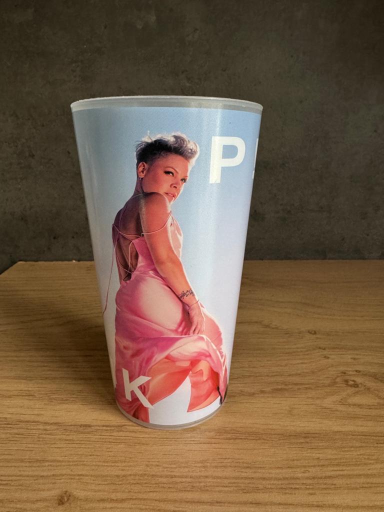 P!nk - plastic drinkbeker - doorsnee 8,5 cm - Pink, Ophalen of Verzenden