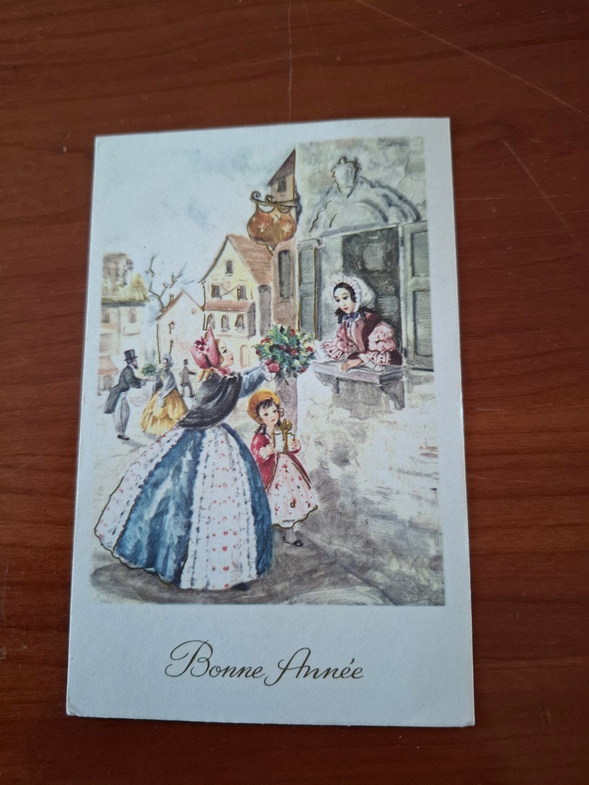 Oude Ansichtkaart - Bonne Année gelukkig Nieuwjaar, Verzamelen, Ophalen of Verzenden, 1920 tot 1940, Gelopen
