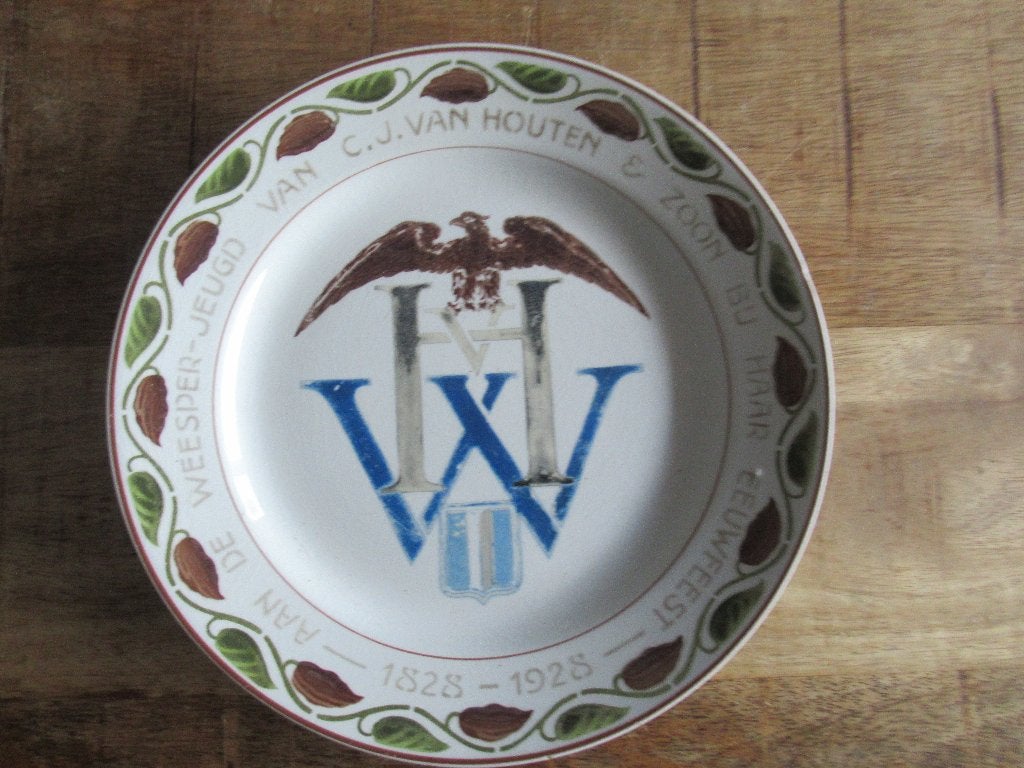 Herdenkingsbord van Houten Chocolade 1828 - 1829 uit Weesp, Ophalen of Verzenden