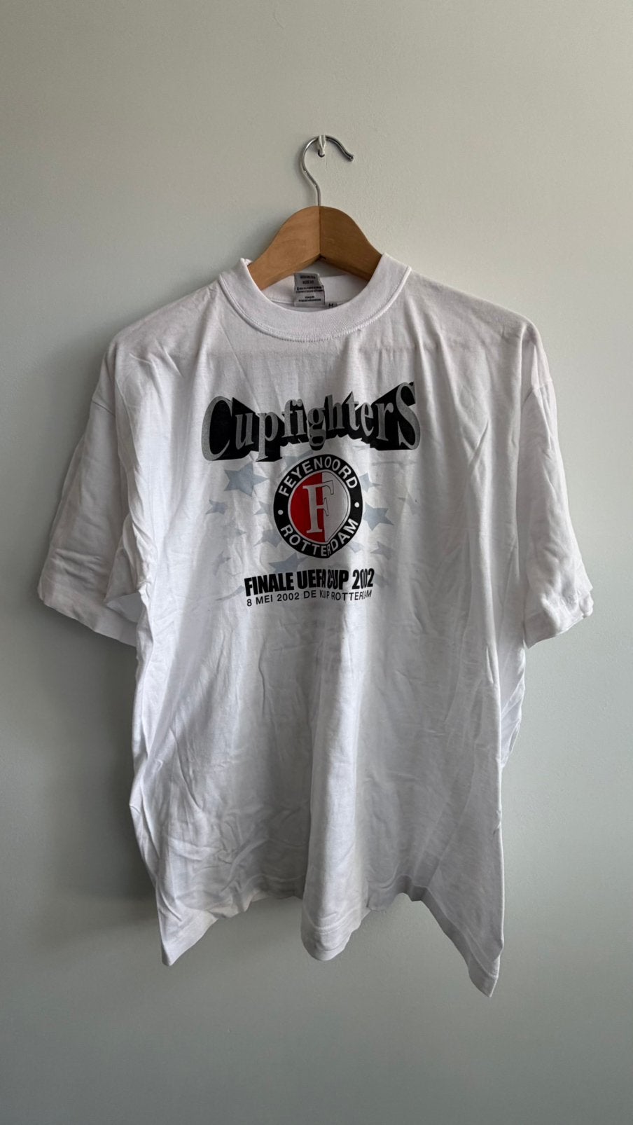 Origineel Feyenoord Cupfighters UEFA Cup Finale2002 T-shirtM, Verzamelen, Sportartikelen en Voetbal, Zo goed als nieuw, Shirt