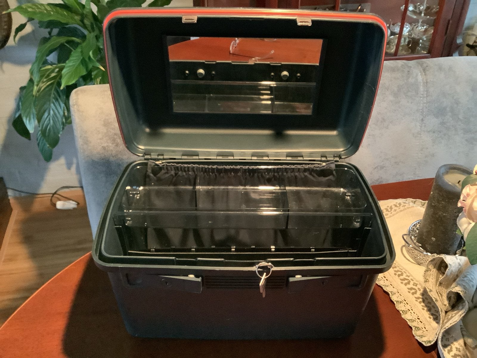 Delsey Beautycase/Make-up Koffer - Hardcase met Spiegels, Gebruikt, Ophalen of Verzenden, Grijs, Met slot