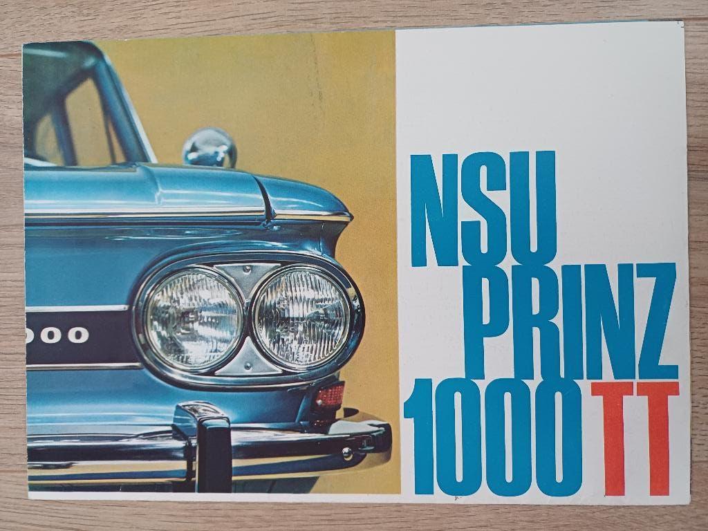 NSU Prinz 1000TT brochure uit 1966, Ophalen of Verzenden, Gelezen, Overige merken