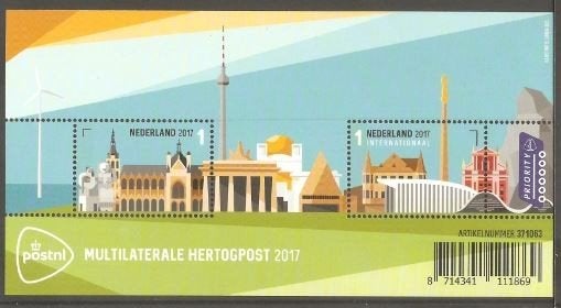 2017 Vel Multilaterale Hertogpost, Postzegels en Munten, Ophalen of Verzenden, Postfris