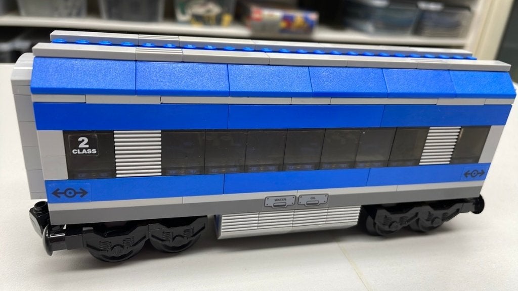 SB1847 Lego trein wagon blauw/ grijs MOC, Ophalen of Verzenden, Zo goed als nieuw