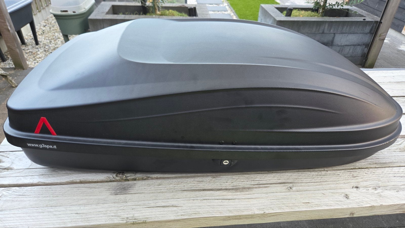 G3 Dakkoffer Spark 320 mat zwart incl dakdragers 2x gebruikt, Auto diversen, Dakkoffers, Ophalen, Zo goed als nieuw