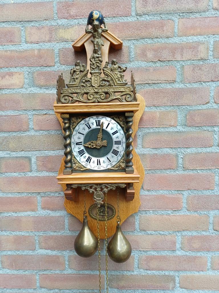 ANTIEKE ZAANSE HANGKLOK, Ophalen of Verzenden