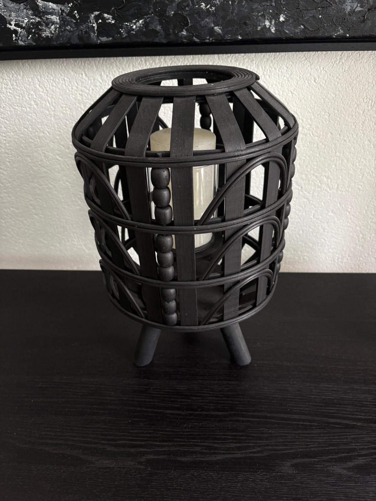 Lantaarn op stabiele poten, 35 cm, Ophalen of Verzenden, Zo goed als nieuw, Modern
