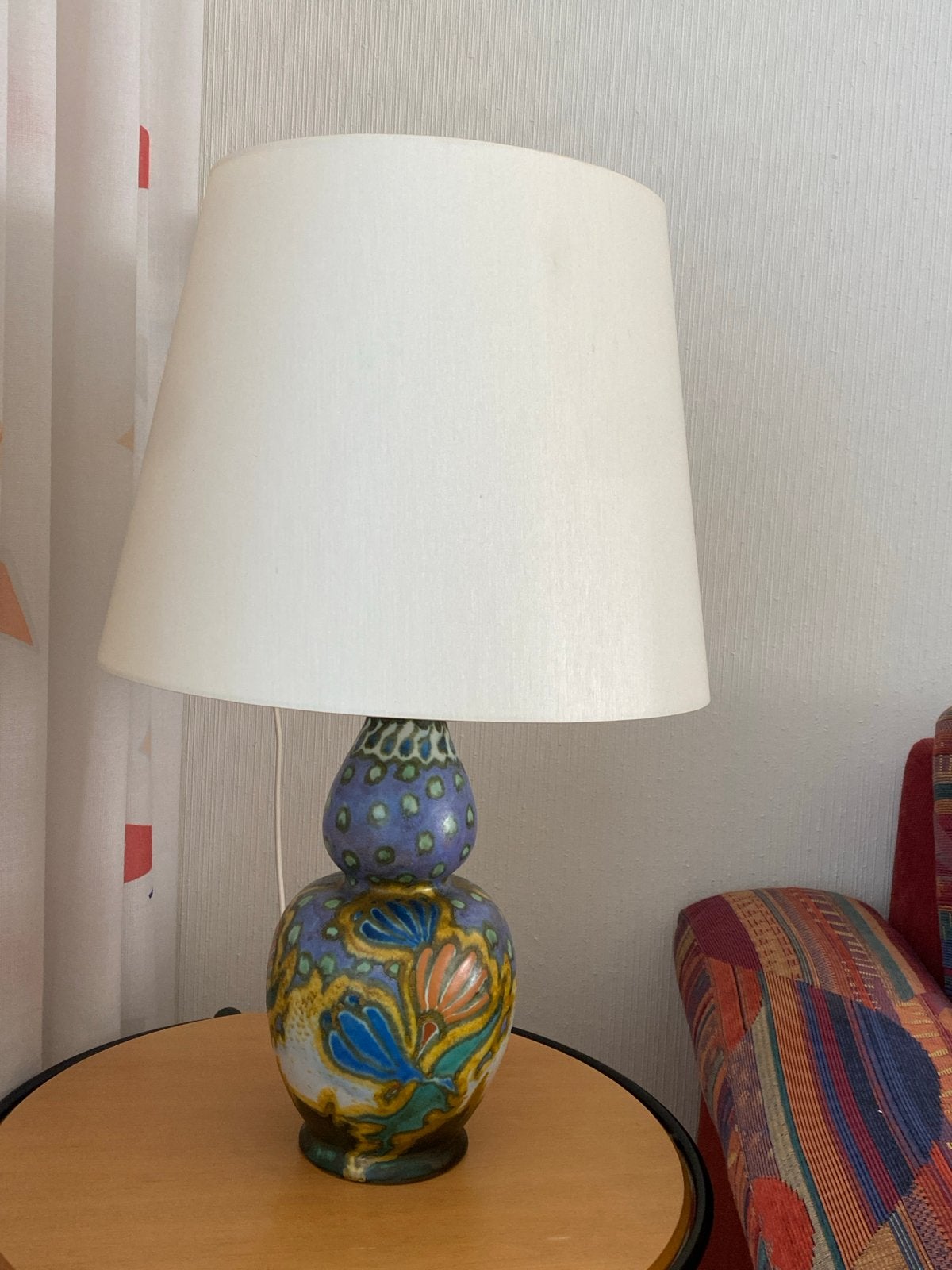 Unieke handgeschilderde art deco tafellamp, Ophalen