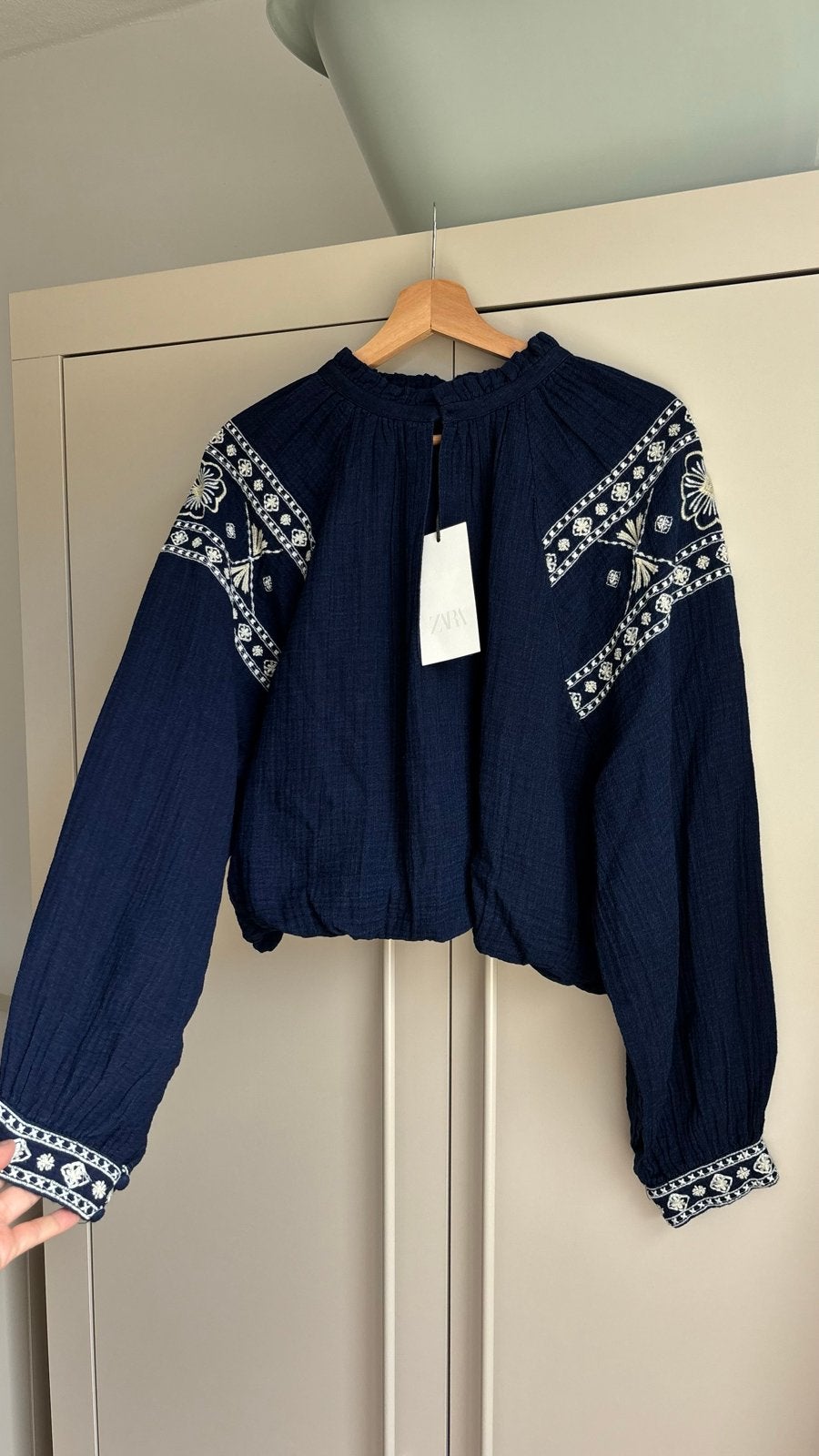 Nieuw Zara geborduurde blouse maat M, Ophalen of Verzenden, Nieuw, Maat 38/40 (M), Blauw